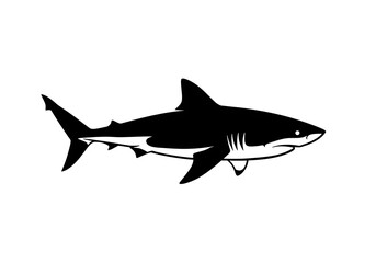 Obraz premium Shark Logo in Bold Black Silhouette