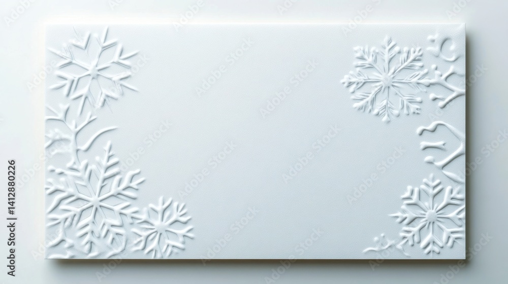 Poster soft silver greeting card with snowflake patterns and shimmering gradient, winter theme