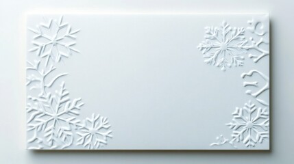 Soft silver greeting card with snowflake patterns and shimmering gradient, winter theme