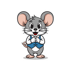 Mouse, Cute mouse character.cartoon, sticker, vector illustration.
