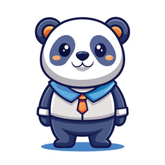 Cute panda in a suit