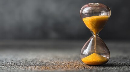 Elegant hourglass with soft shadow symbolizing time management and the passage of time in a minimalist setting