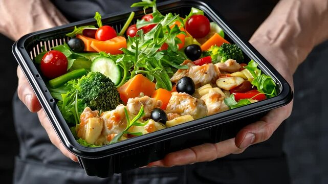 Delicious and Healthy Chicken Salad in a Take Away Container