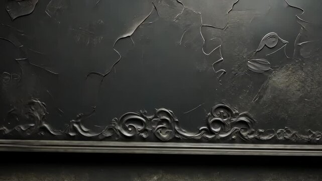 Dark Elegance: Black Ornate Frame on Textured Background