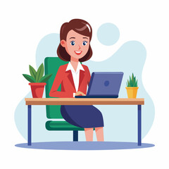 Business  women Working on laptop 