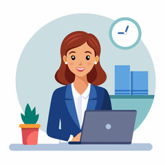 Business  women Working on laptop 