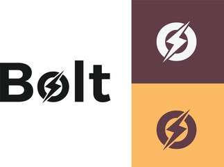 Bolt Logo Design With Lighting Thunder Bolt. Electric Bolt Letter Logo design	