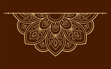 Circular pattern in form of mandala with flower for Henna, Mehndi, tattoo, decoration. Decorative ornament in ethnic oriental style. Outline doodle hand draw vector illustration.