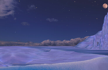 Arctic Landscape at Night