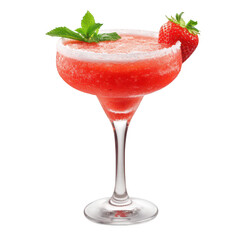 Refreshing frozen strawberry daiquiri with garnish beverage photography studio setting culinary delight