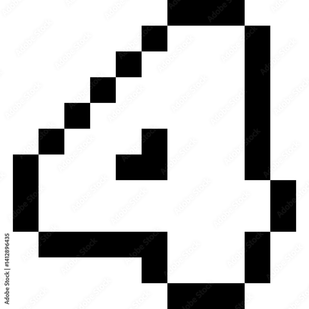 Fototapete numbers pixel art style. 8 bit pixel number. pixelated font