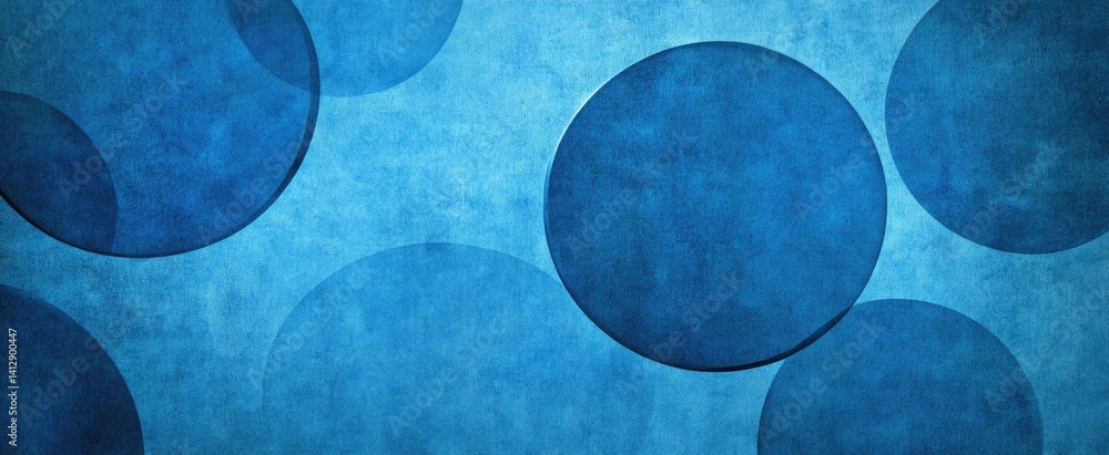 Aufkleber blue geometric pattern with circles and texture background for fabric design