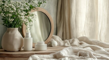 Elegant Vase with Flowers on Table - Interior Decor Concept