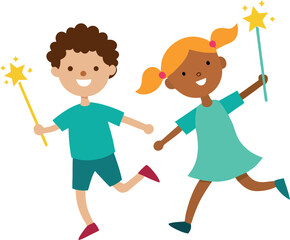 boy and girl playing with toys