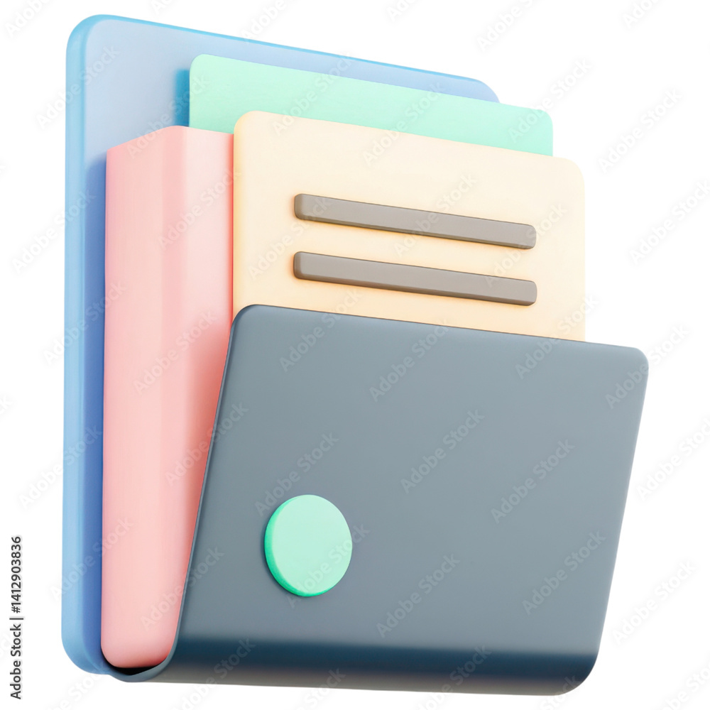Poster organized files modern folder represent efficient investment productivity clipart photo isolated on 