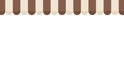 カフェの屋根のオーニングテントのイラスト_茶色