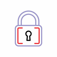 Lock Icon Security and Privacy Vector Symbol on White Background

