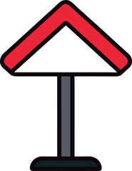 red sign on a white background