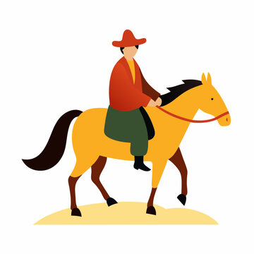 a mongolian man in a deel riding a horse across 