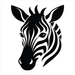 Zebra Head Logo Vector  Minimalist Animal Design.