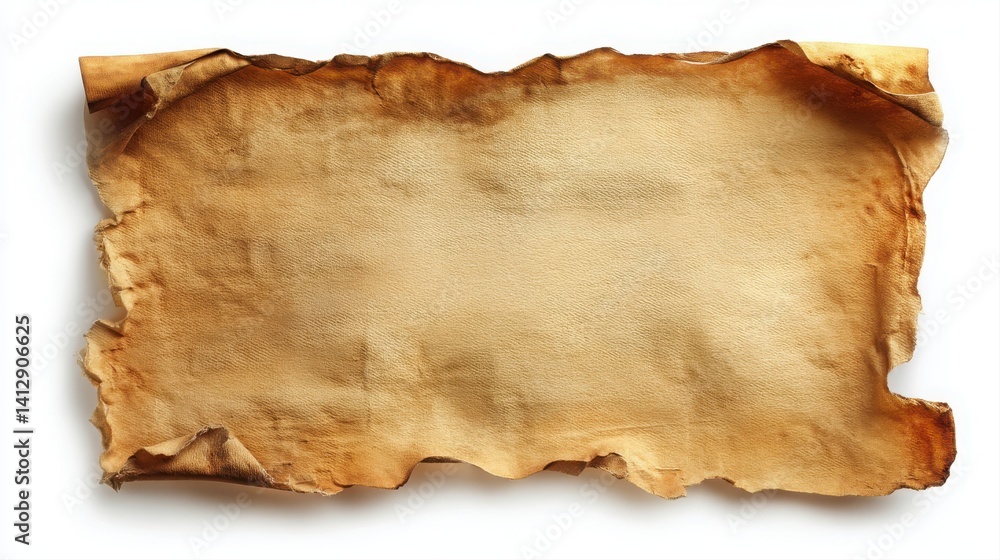Poster vintage note paper isolated on a white background with aged texture and rustic design for creative u