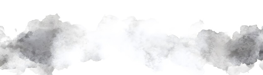 Abstract watercolor painting of gray and white clouds.