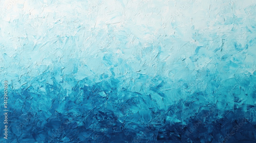 Poster large artwork displays an array of blue tones, transitioning from a soft light blue at the top to a 
