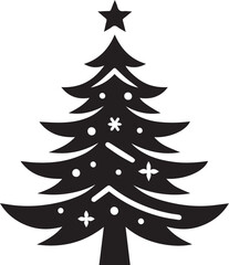 Christmas tree vector art illustration