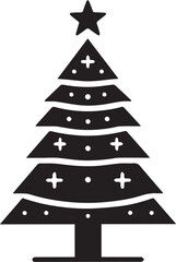 Christmas tree vector art illustration