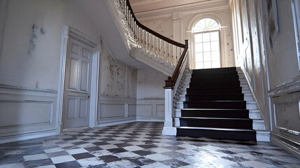Grand Staircase In An Elegant Mansion Interior