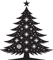 Christmas tree vector art illustration