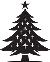 Christmas tree vector art illustration