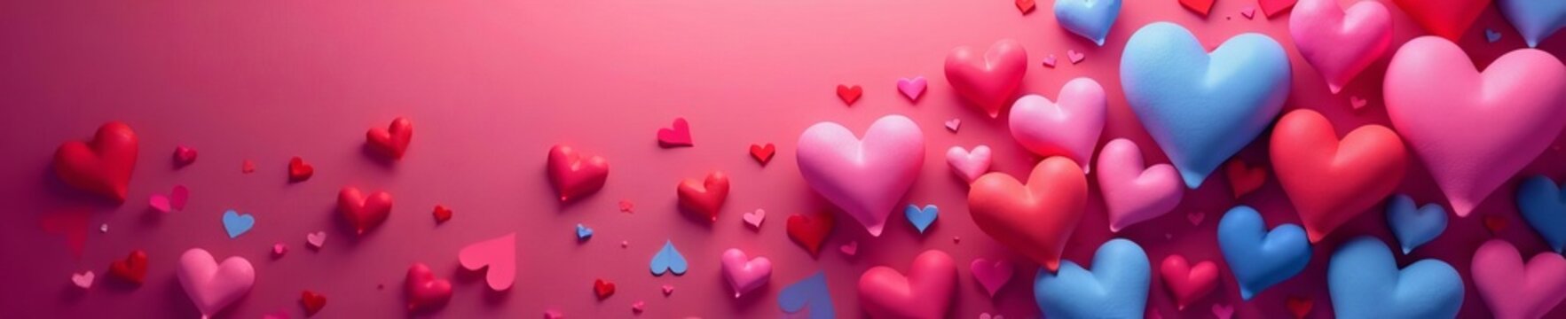 Assorted multicolored hearts forming a beautiful background for Valentine's Day, Valentine's Day, festive