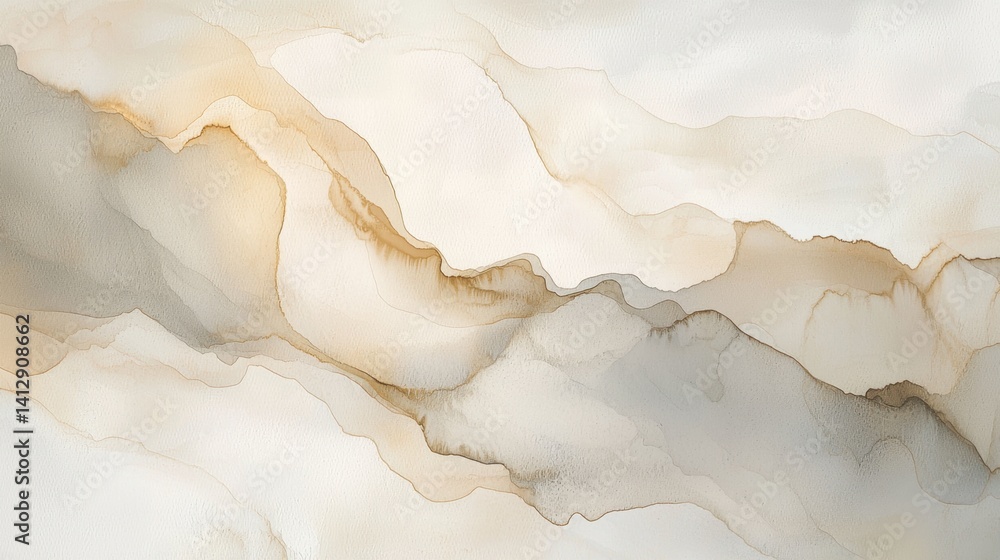 Poster soft waves of beige and cream blend seamlessly, creating a tranquil abstract composition. the gentle