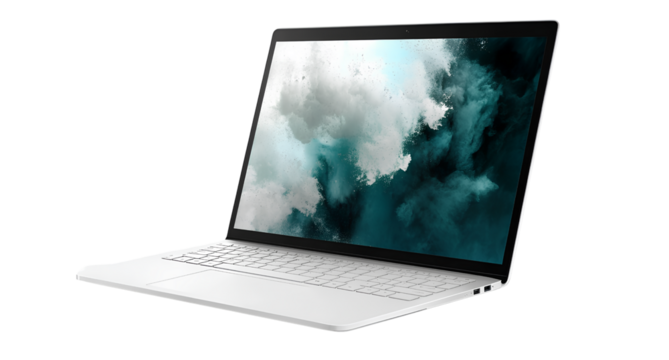  laptop mockup, white screen, transparent background, PNG element, PNG style, PNG