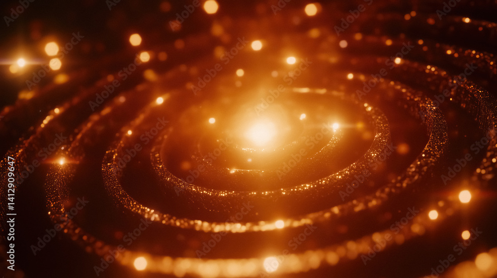 Poster swirling spirals of light emanate from central point mesmerizing cosmic effect
