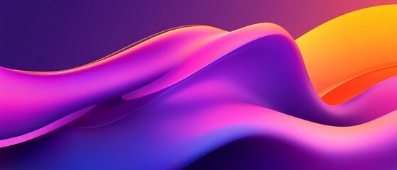 Obraz premium Abstract colorful waves blend purple pink orange and blue in a smooth gradient.