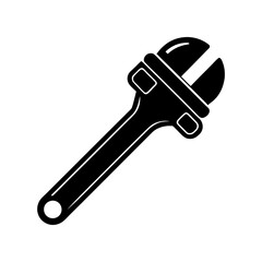 Pipe wrench silhouette illustration