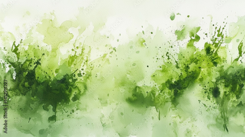 Poster abstract artwork features a dynamic blend of green hues, capturing the essence of nature. the varyin