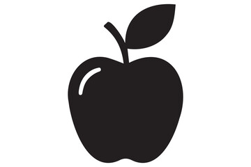 Apple icon symbol silhouette design isolated Vector illustration

