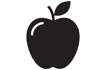 Apple icon symbol silhouette design isolated Vector illustration
