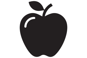 Apple icon symbol silhouette design isolated Vector illustration
