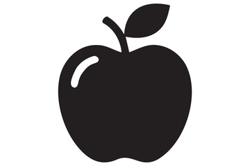 Apple icon symbol silhouette design isolated Vector illustration
