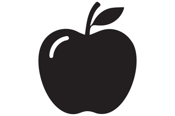 Apple icon symbol silhouette design isolated Vector illustration
