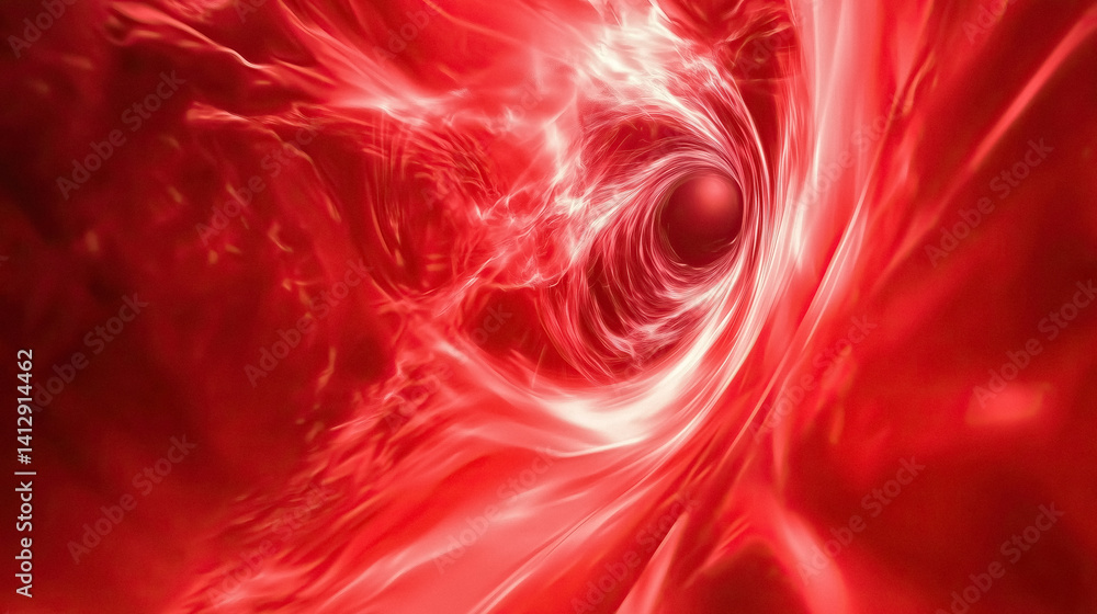 Fototapete mesmerizing red vortex with central orb swirling with energy and light hypnotic dynamic scene