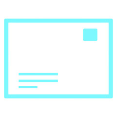 Doodle icon letter email paper illustration on transparent background that can be use for background, slide view, social media, sticker, scrapbook and etc. with aesthetic mint color