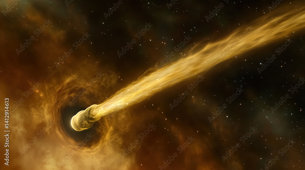 Poster Stellar Stream dynamic depiction of luminous stream emanating from celestial object in deep space