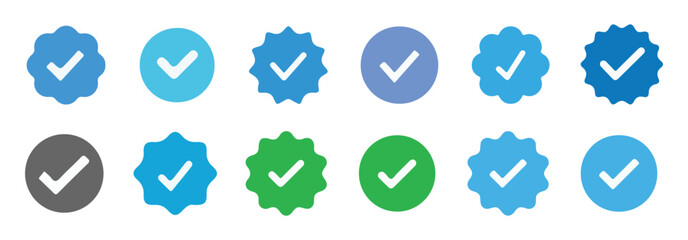Verified icon set. verified symbol. Approval done element collection.  vector illustration eps 10.