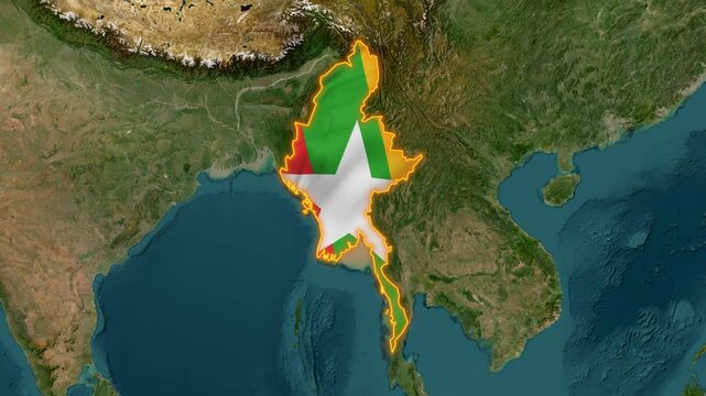 4k mayanmar 3d map animation .Discovering the Diverse Landscapes of Myanmar Detailed Map