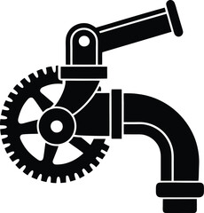 Pipe Cutter Silhouette Vector Illustration